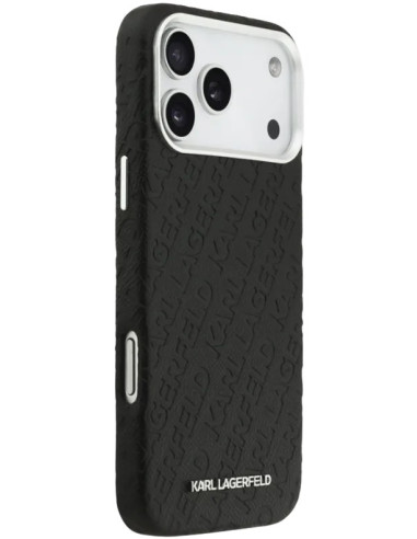 KARL LAGERFELD CARCASA MAGSAFE GRAINED REPEATED LOGO IPHONE 16 PRO MAX NEGRO