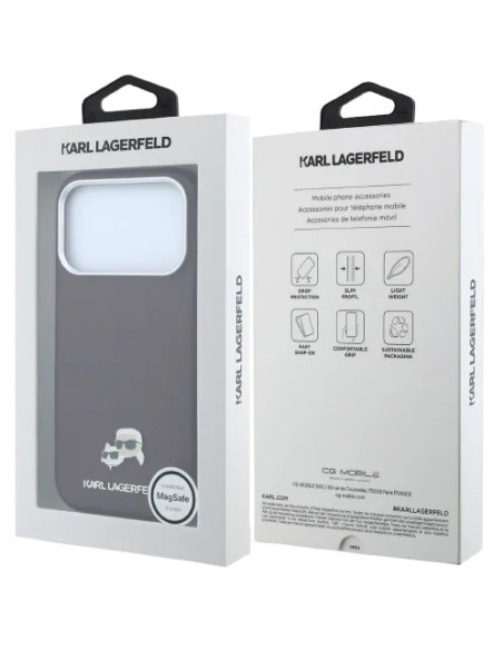 KARL LAGERFELD CARCASA MAGSAFE K&C PIN IPHONE 18 PRO MAX/17 PRO MAX BURDEOS