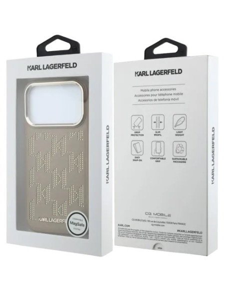 KARL LAGERFELD CARCASA MAGSAFE MONOGRAM IPHONE 17 PRO MAX BEIGE