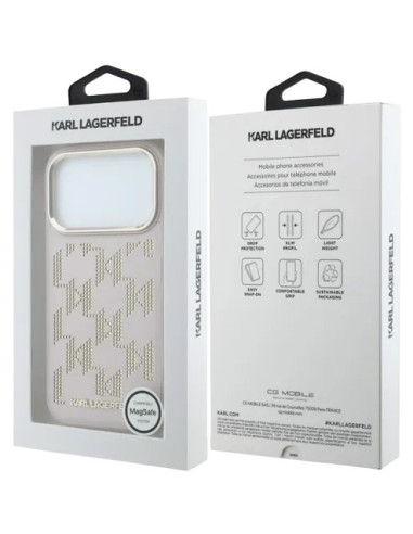 KARL LAGERFELD CARCASA MAGSAFE MONOGRAM IPHONE 17 PRO MAX ROSA