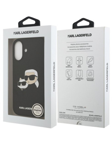 KARL LAGERFELD CARCASA MAGSAFE SILICONE K&C HEADS IPHONE 17 NEGRO