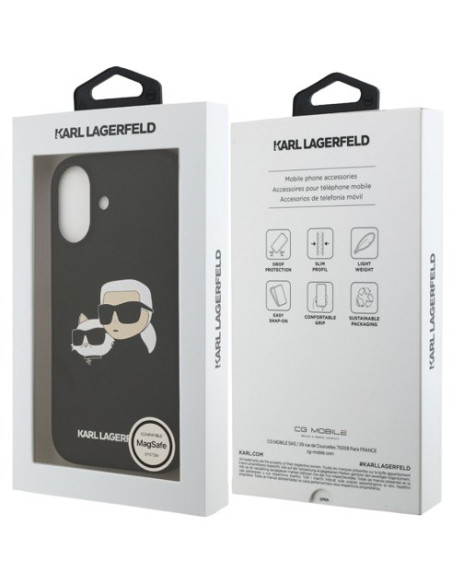 KARL LAGERFELD CARCASA MAGSAFE SILICONE K&C HEADS IPHONE 17 NEGRO