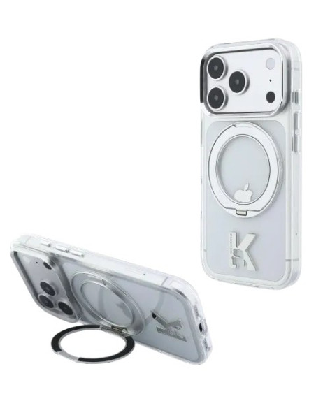 KARL LAGERFELD CARCASA MAGSAFE SOPORTE 360º K LOGO IPHONE 18 PRO MAX/17 PRO MAX