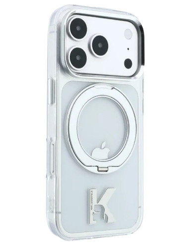KARL LAGERFELD CARCASA MAGSAFE SOPORTE 360º K LOGO IPHONE 18 PRO/17 PRO