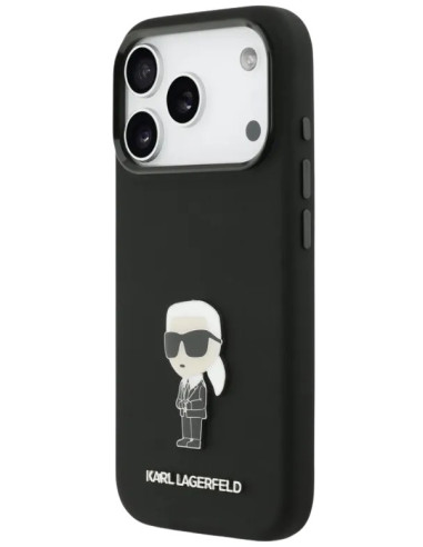 KARL LAGERFELD CARCASA METAL IKONIK IPHONE 17 PRO NEGRO
