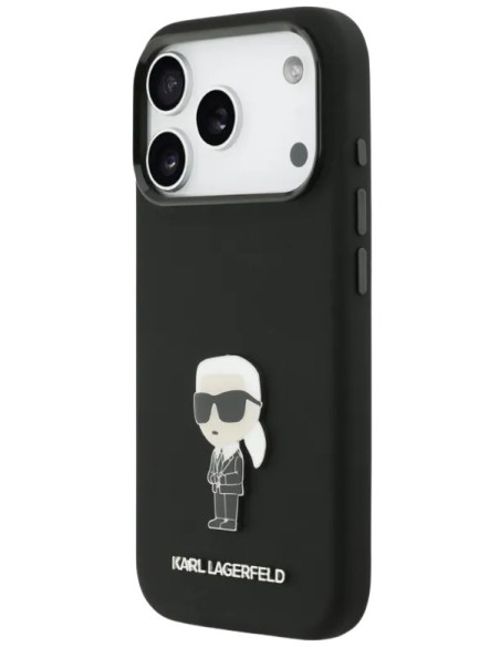 KARL LAGERFELD CARCASA METAL IKONIK IPHONE 17 PRO NEGRO