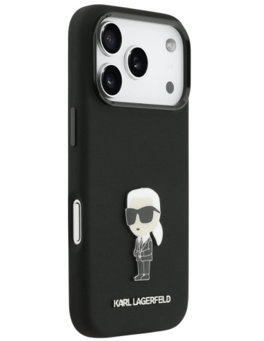 KARL LAGERFELD CARCASA METAL IKONIK IPHONE 17 PRO NEGRO