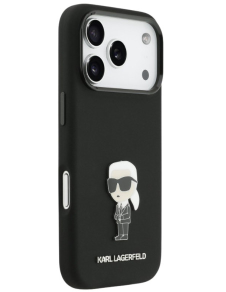 KARL LAGERFELD CARCASA METAL IKONIK IPHONE 17 PRO NEGRO