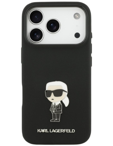 KARL LAGERFELD CARCASA METAL IKONIK IPHONE 17 PRO NEGRO