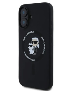 KARL LAGERFELD CARCASA SILICONE MAGSAFE K&C IPHONE 16 NEGRO