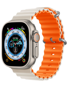 DEVIA CORREA SILICONE TWO-TONE SPORT6 APPLE WATCH 42/44/45/49mm BEIGE/NARANJA