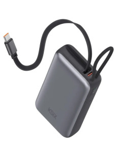 KSIX BATERIA AUXILIAR 10000mAh PD 35W / DISPLAY + CABLE RETRÁCTIL USBc