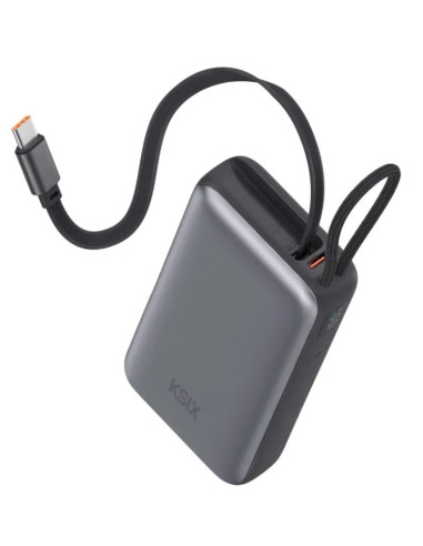 KSIX BATERIA AUXILIAR 10000mAh PD 35W / DISPLAY + CABLE RETRÁCTIL USBc
