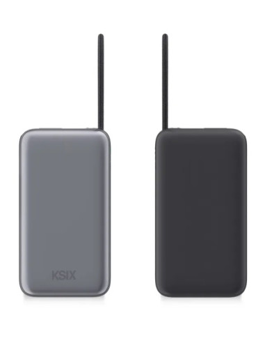 KSIX BATERIA AUXILIAR 10000mAh PD 35W / DISPLAY + CABLE RETRÁCTIL USBc