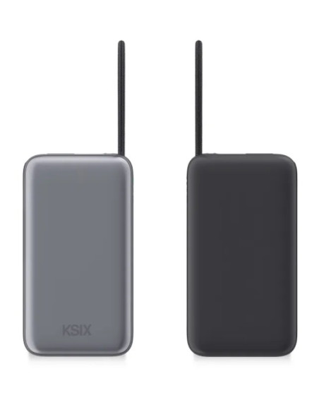 KSIX BATERIA AUXILIAR 10000mAh PD 35W / DISPLAY + CABLE RETRÁCTIL USBc