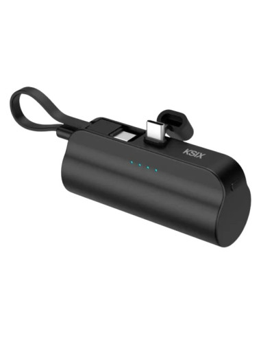 KSIX BATERIA AUXILIAR MINI / CABLE USB-C & SOPORTE INTEGRADO / 5000 mAh