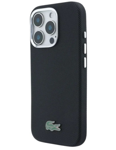 LACOSTE CARCASA MAGSAFE METAL LOGO IPHONE 16 PRO MAX NEGRO