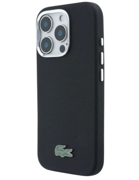 LACOSTE CARCASA MAGSAFE METAL LOGO IPHONE 16 PRO MAX NEGRO