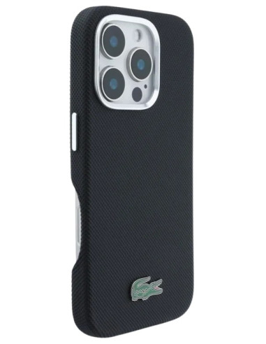 LACOSTE CARCASA MAGSAFE METAL LOGO IPHONE 16 PRO MAX NEGRO