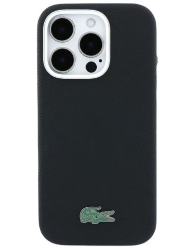 LACOSTE CARCASA MAGSAFE METAL LOGO IPHONE 16 PRO MAX NEGRO