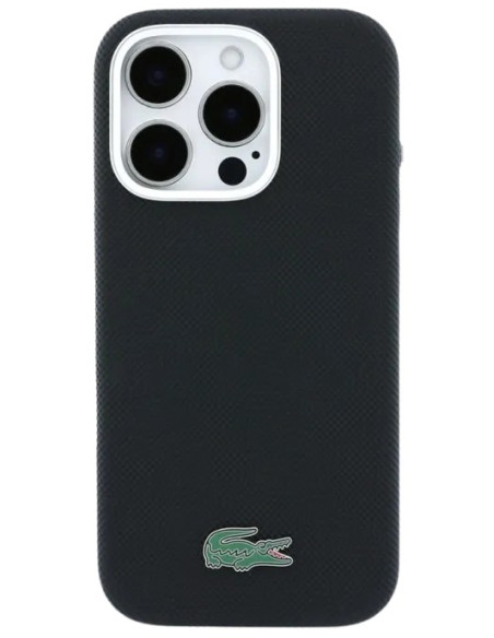 LACOSTE CARCASA MAGSAFE METAL LOGO IPHONE 16 PRO MAX NEGRO