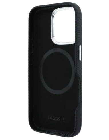 LACOSTE CARCASA MAGSAFE METAL LOGO IPHONE 16 PRO MAX NEGRO