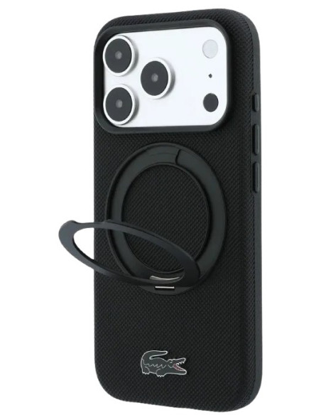 LACOSTE CARCASA MAGSAFE RINGSTAND IPHONE 18 PRO MAX/17 PRO MAX NEGRO