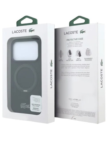 LACOSTE CARCASA MAGSAFE RINGSTAND IPHONE 18 PRO/17 PRO NEGRO