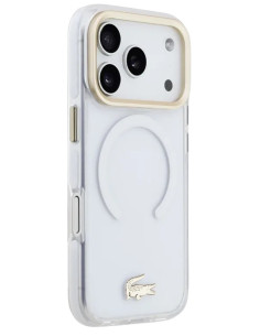 LACOSTE CARCASA MAGSAFE SHOCKPROOF IPHONE 18 PRO/17 PRO DORADO/BLANCO 2