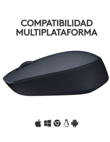 LOGITECH RATON INALÁMBRICO M170 1000 DPI GRIS