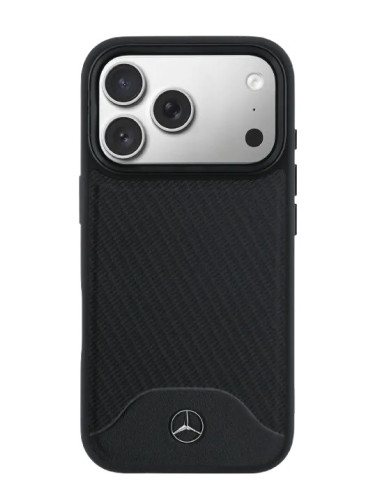 MERCEDES BENZ CARCASA MAGSAFE WOOD CURVE IPHONE 17 PRO MAX NEGRO