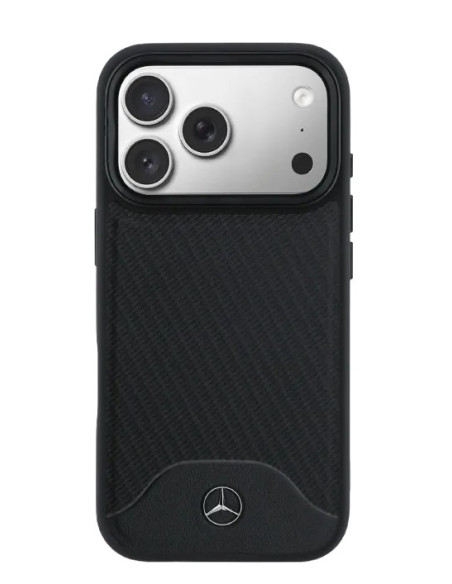 MERCEDES BENZ CARCASA MAGSAFE WOOD CURVE IPHONE 17 PRO MAX NEGRO