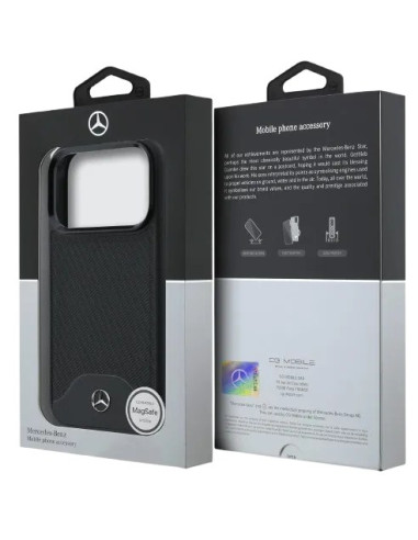 MERCEDES BENZ CARCASA MAGSAFE WOOD CURVE IPHONE 17 PRO MAX NEGRO