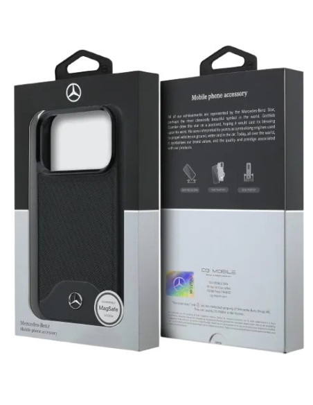 MERCEDES BENZ CARCASA MAGSAFE WOOD CURVE IPHONE 17 PRO MAX NEGRO