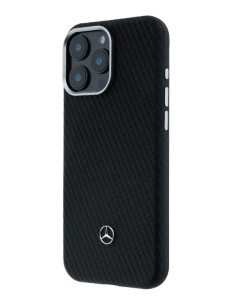 MERCEDES BENZ CARCASA MAGSAFE WOOD IPHONE 16 PRO MAX NEGRO