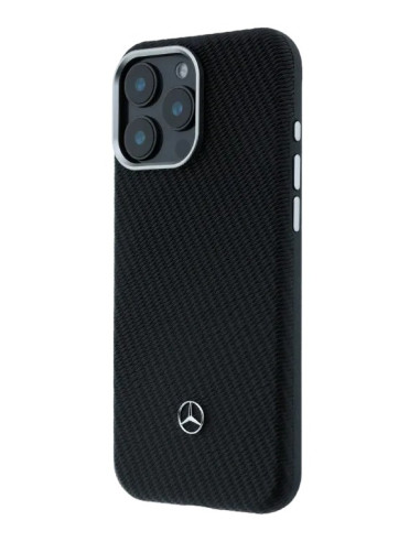MERCEDES BENZ CARCASA MAGSAFE WOOD IPHONE 16 PRO MAX NEGRO