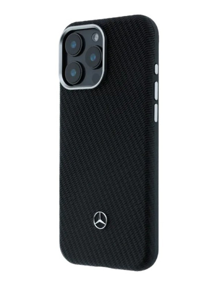 MERCEDES BENZ CARCASA MAGSAFE WOOD IPHONE 16 PRO MAX NEGRO