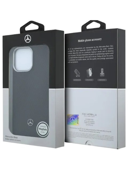 MERCEDES BENZ CARCASA MAGSAFE WOOD IPHONE 16 PRO MAX NEGRO