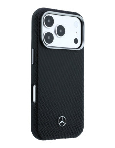 MERCEDES BENZ CARCASA MAGSAFE WOOD IPHONE 17 PRO MAX NEGRO 2