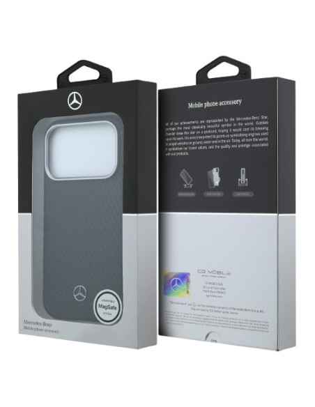 MERCEDES BENZ CARCASA MAGSAFE WOOD IPHONE 17 PRO MAX NEGRO