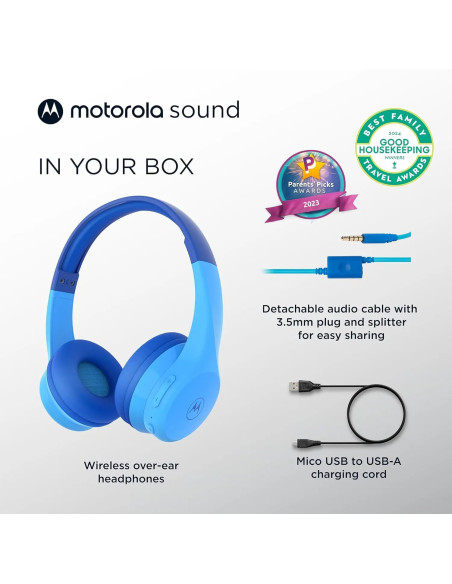 MOTOROLA AURICULARES INALÁMBRICOS KIDS AZUL