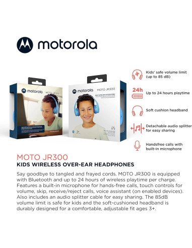 MOTOROLA AURICULARES INALÁMBRICOS KIDS AZUL