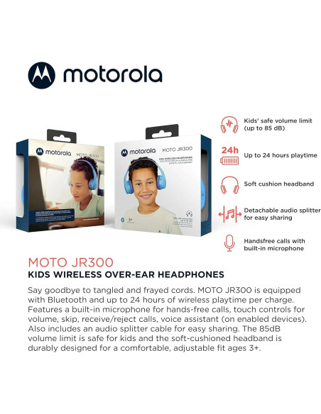 MOTOROLA AURICULARES INALÁMBRICOS KIDS AZUL