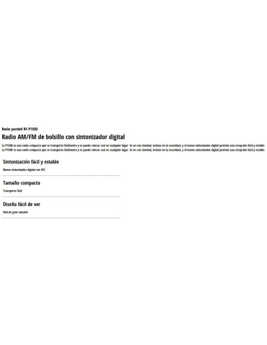 PANASONIC RADIO PORTATIL RF-P150D PLATA