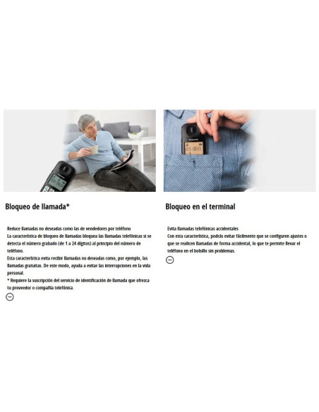 PANASONIC TELÉFONO INALÁMBRICO KXTG310N TECLAS GRANDES NEGRO