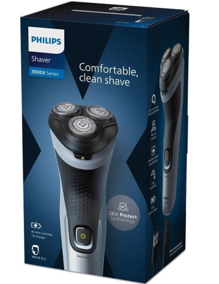 PHILIPS AFEITADORA SERIE 3000X X3063 RECARGABLE / 2 ACCESORIOS