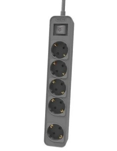 PHILIPS REGLETA 5 TOMAS CON INTERRUPTOR 1,5m GRIS