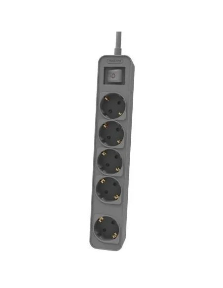 PHILIPS REGLETA 5 TOMAS CON INTERRUPTOR 1,5m GRIS