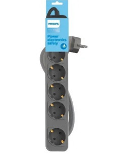 PHILIPS REGLETA 5 TOMAS CON INTERRUPTOR 1,5m GRIS 2