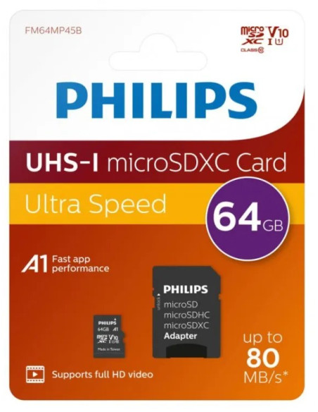 PHILIPS TARJETA MICRO SDXC 64GB